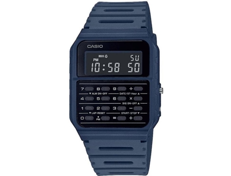 Reloj Digital CASIO Calculadora Hombre (Acero y Resina - Azul)