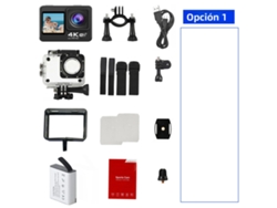 (opción 1) Cámara De Acción 4k 30fps, Pantalla De 2.0 Pulgadas, Wifi Y Control Remoto, Resistente Al Agua.