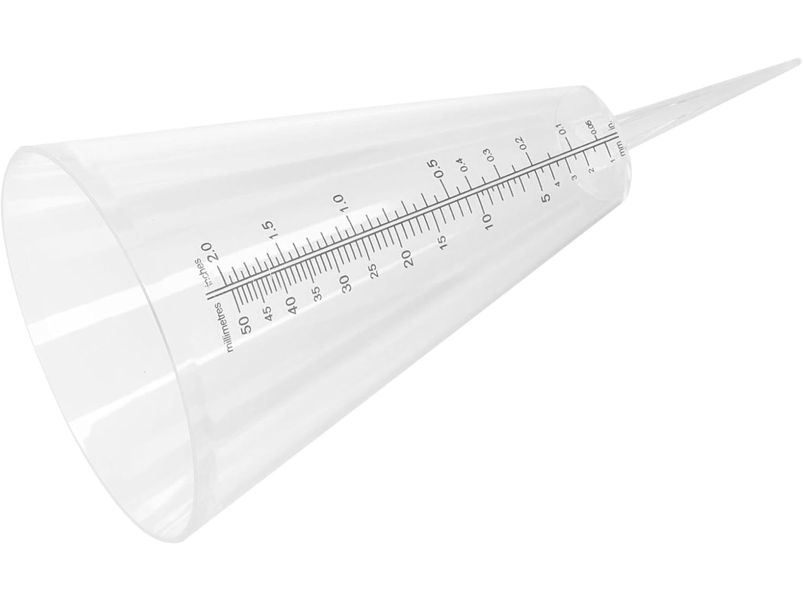 Pluviómetro Inoomp, Medidor De Precipitación Cónico, 8 Pulgadas Con Doble Escala, Transparente, Para Montaje En El