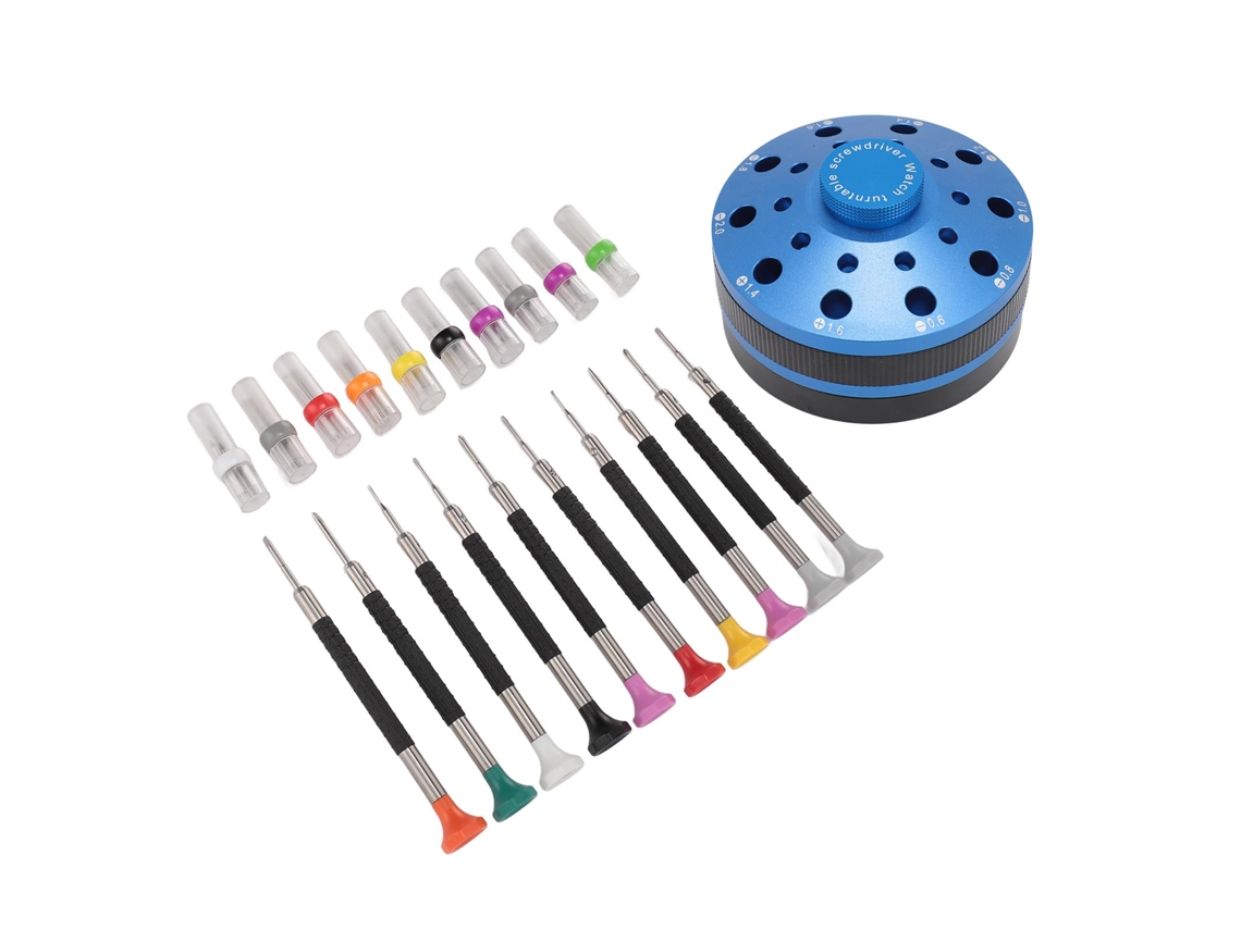 Juego profesional de destornilladores de 30 hojas para relojes - Azul