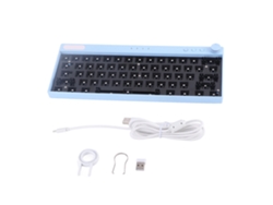 Kit Diy De Teclado Mecânico 61 Teclas Hot Swap Rgb Aro De Retroiluminação Personalizado Para Gamer Azul