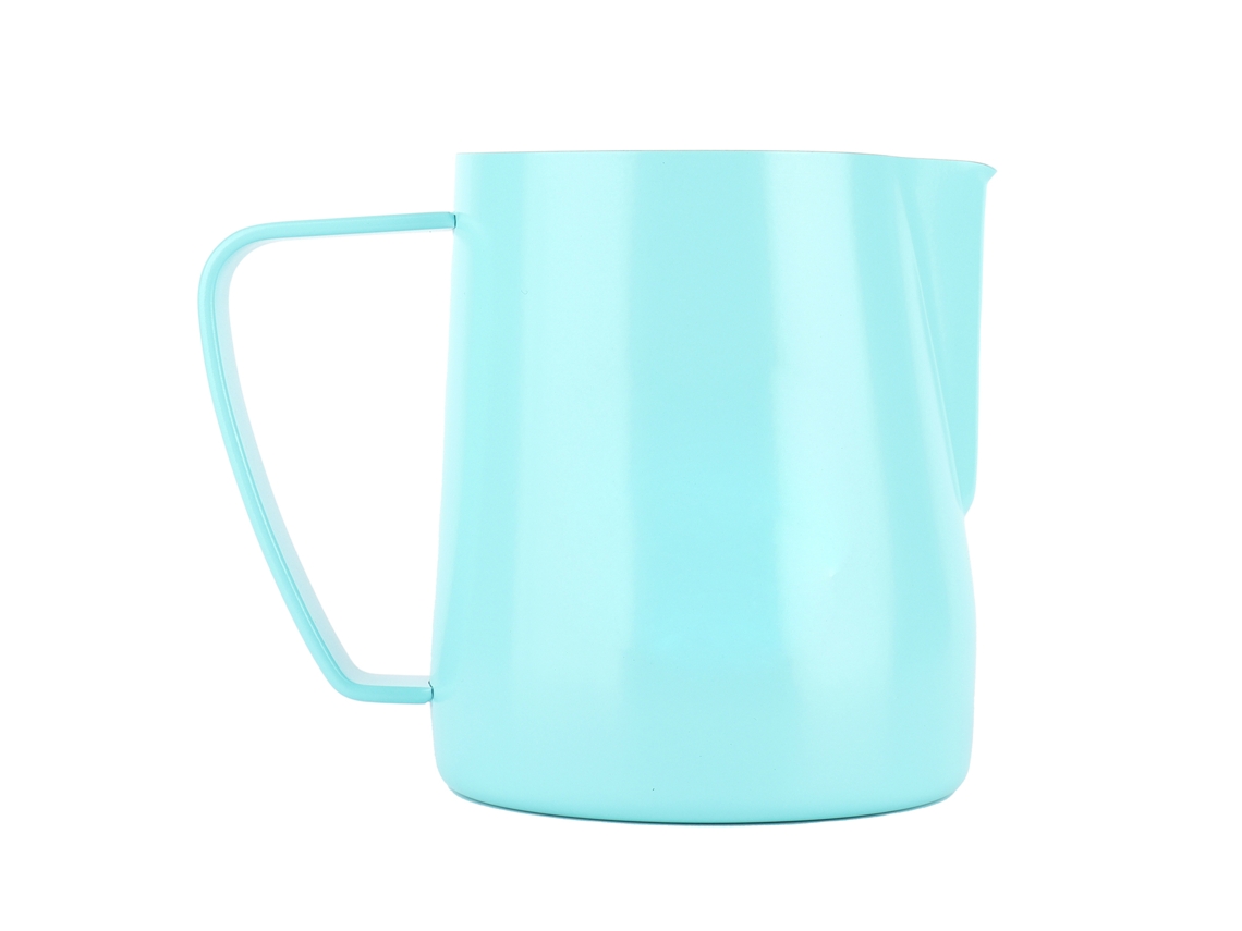 Vaso Espumador De Leche De Acero Inoxidable 304 Color Verde Menta De 600 Ml Para Café Con Boquilla Puntiaguda.