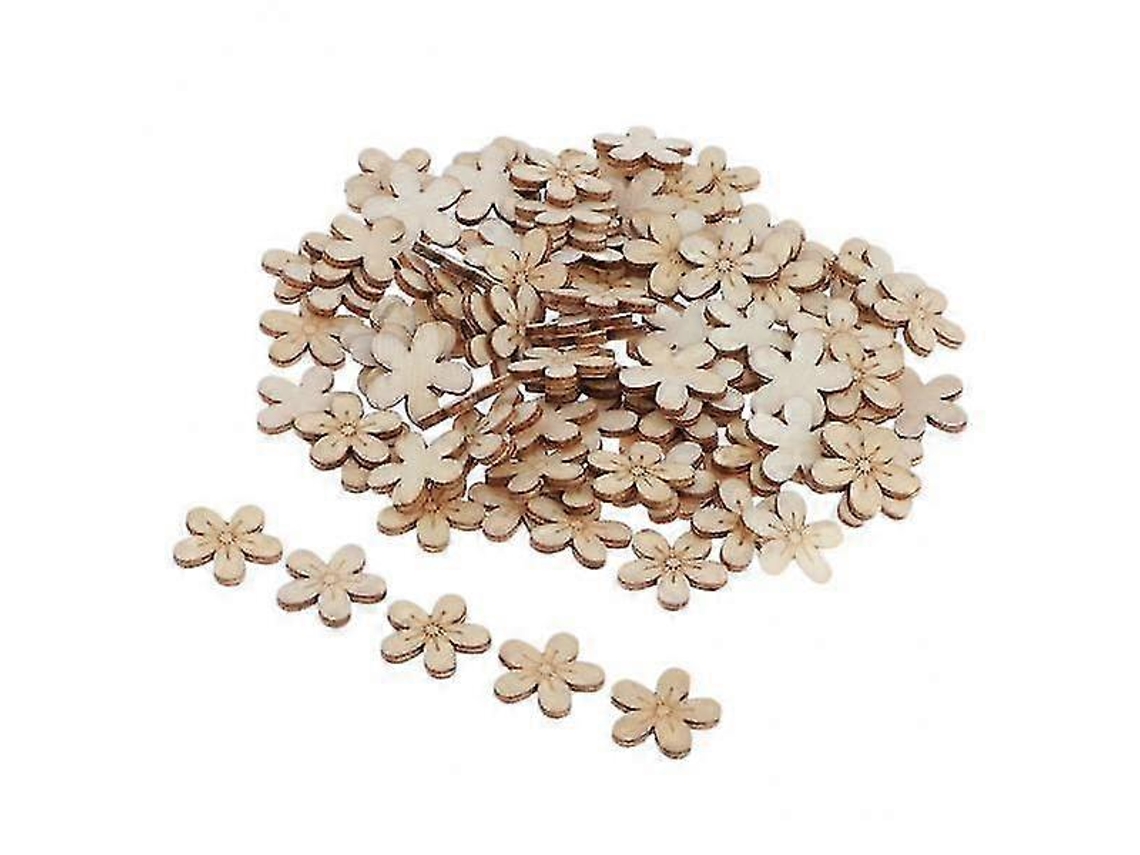 Omni-300 Piezas Adornos De Madera Flor Vacíos Para Manualidades Decoración Fiestas Diy