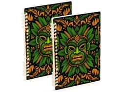 Besportble Juego De Máscara Tribal Tiki Y Hojas Tropicales Y Tareas 21,1 X 14,5 Cm Puedes Usar Este Cuadern...
