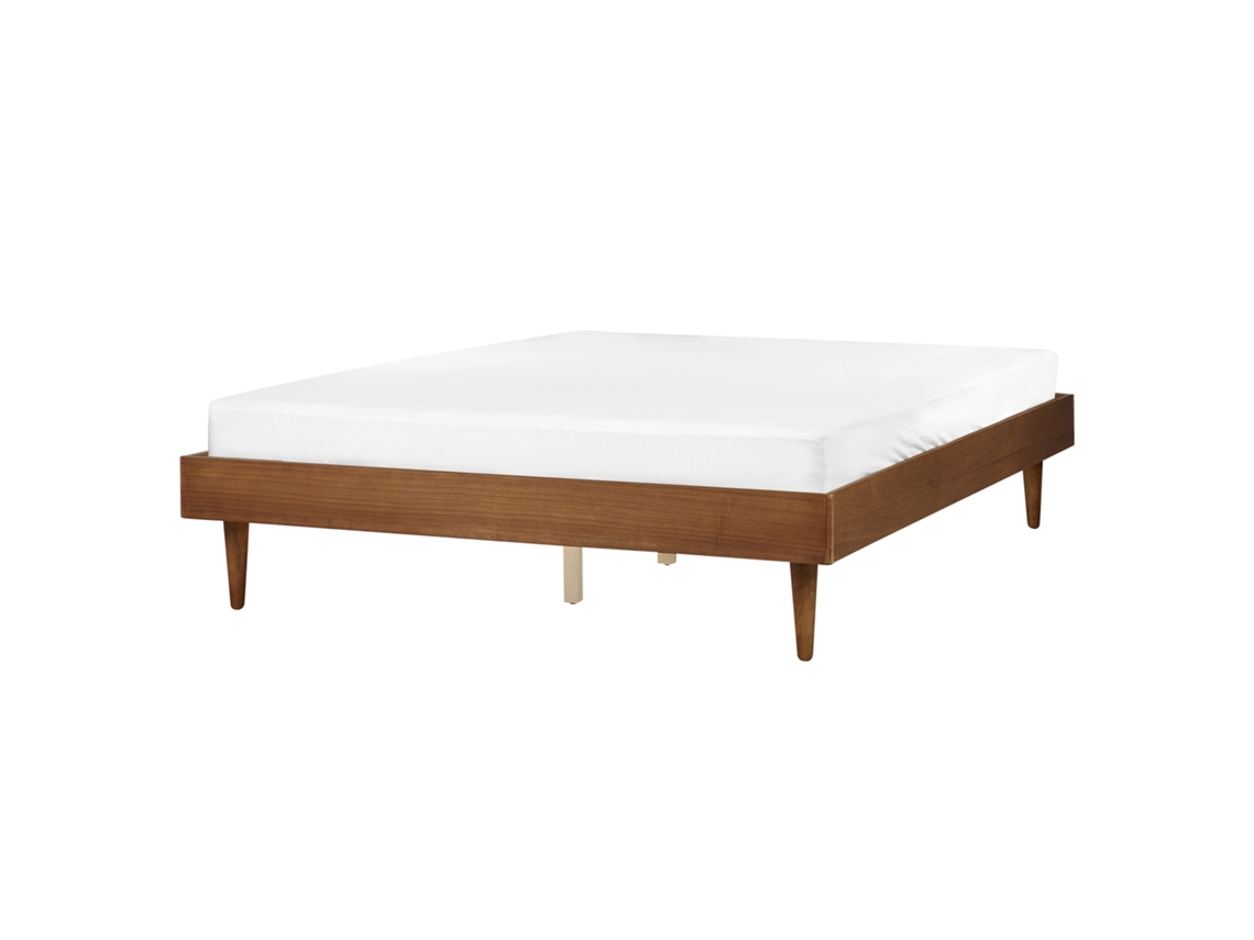 Cama con somier BELIANI Toucy de Madera de caucho Madera clara 165x204x38