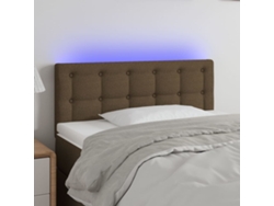 Cabecero Con Led De Tela Marrón Oscuro 100x5x78/88 Cm