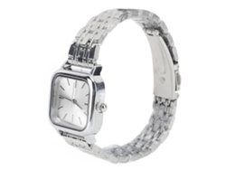 Reloj De Cuarzo Para Mujer, Brazalete De Acero Inoxidable, Estilo Cuadrado, Resistente Al Agua, Para Uso Diario, Color Plata.