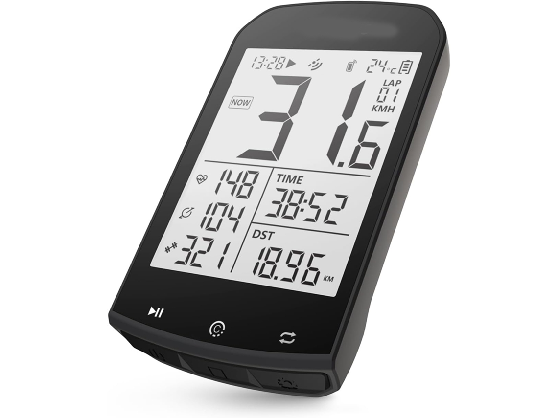 Ordenador De Bicicleta Inalámbrico Gps, Ciclocomputador Gps Con Bluetooth/ant+, Velocímetro Para Bicicleta (negro)