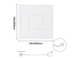 Juego de 12 placas de techo de PVC 605x605 mm color blanco con diseño geométrico Tekmaquinas
