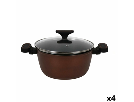Cacerola con Tapa de Cristal QUTTIN Sahara (Aluminio Forjado)
