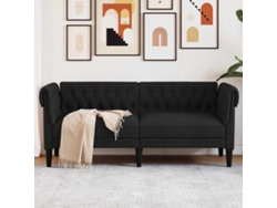 Sofá Chesterfield De 2 Plazas | Sofá De Salón | Sofá De Descanso Tela Negro