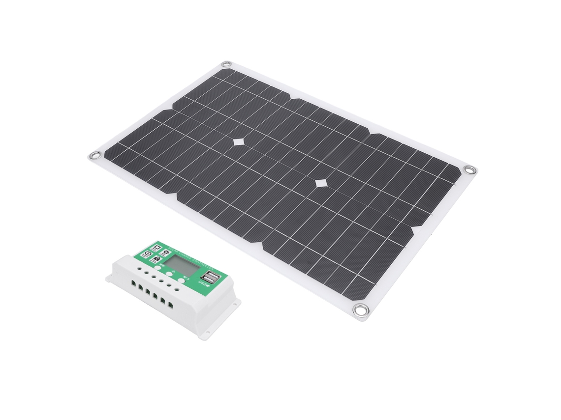 Kit de panel solar portátil de 20 W con controlador USB, resistente al agua
