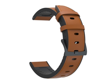 Correa de piel auténtica 20mm hebilla negra para Huawei Watch GT 2 42mm - castaño