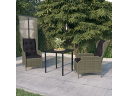 Conjunto de comedor de jardín de 3 piezas DKD Home Decor marrón