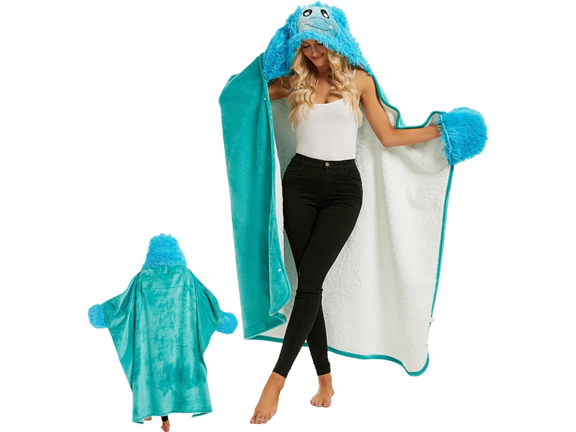 Portátil Suave Manta Para Mujer, Con Capucha,