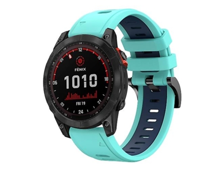 Correa De Reloj Inteligente Para Garmin Fenix 7 Solar 22 Mm Banda De Reloj De Silicona Deportiva De Verde Menta - Azul VENISYMLIS