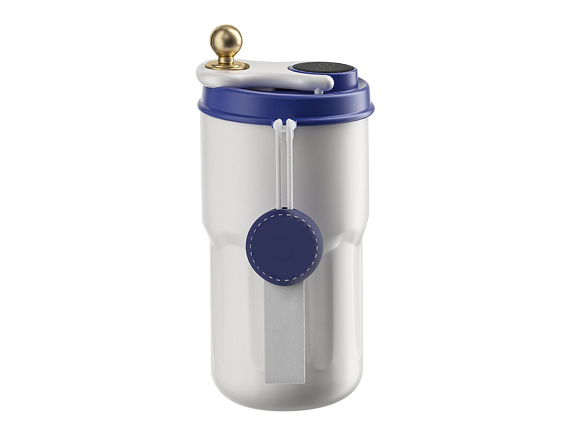 Taza De Café Isotérmica Con Pantalla Inteligente De Temperatura, Acero Inoxidable 316, Para Viajes En Coche, Azul.