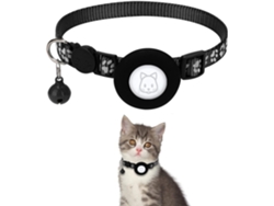 Colar Para Mascotes Com Suporte Para Rastreador Gps, Alça De Náilon Flexível E Resistente, Cor Negro*.