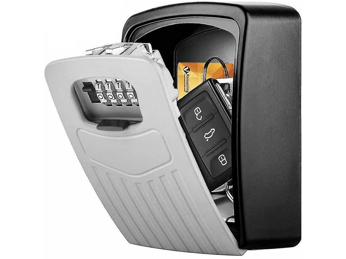 Caja De Llaves Segura Grande De Pared Exterior Con Código Reajustable Para Hogar Y Autos