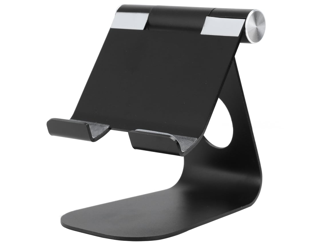 Soporte Para Teléfono Y Tableta, Soporte De Escritorio De Aleación De Aluminio Plegable Y Ajustable, Negro
