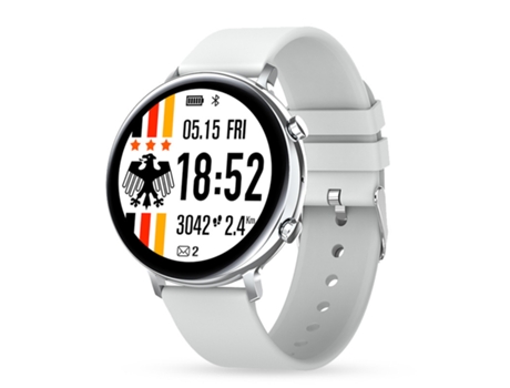 Smartwatch resistente al agua, oxímetro de frecuencia cardíaca, esfigmomanómetro, color gris plateado JL-EIGHT