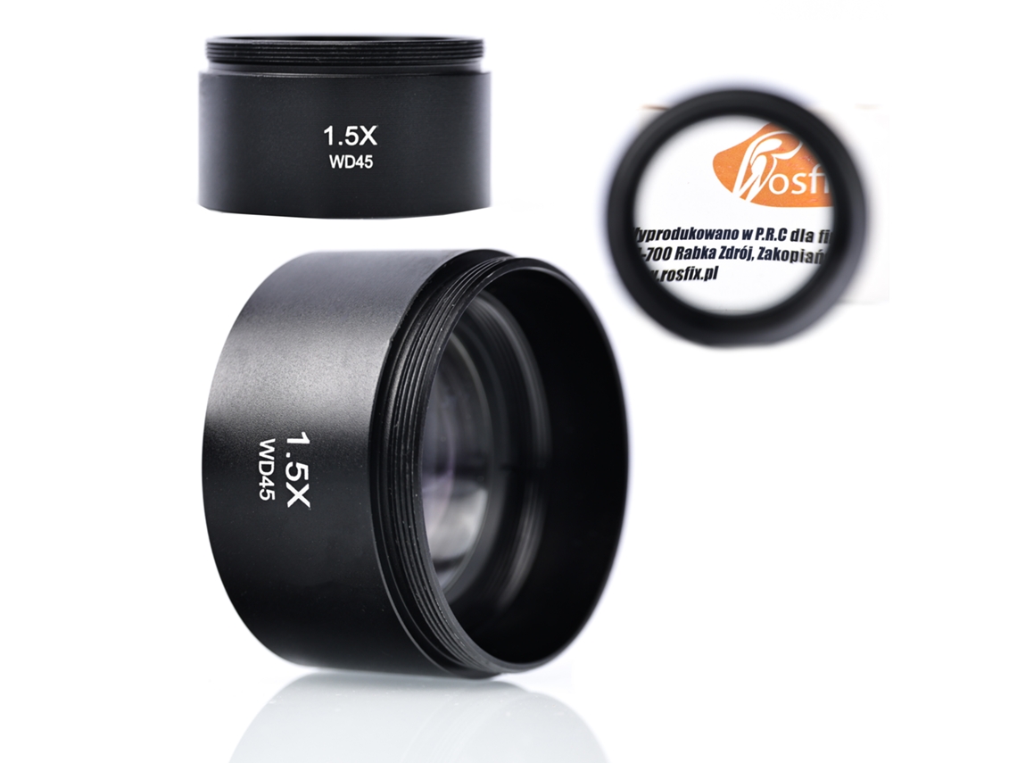Lente de microscopio estereoscópico de 1,5 aumentos – Alta calidad | Distancia de trabajo de 45 mm | Rosca de 48 mm