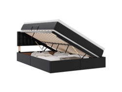 Maison Exclusive - Cama Con Almacenamiento Y Led Con Colchón Negro 140 X 190 Cm