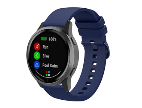 Correa de Silicona 20mm ajustable para Samsung Galaxy Watch Active/Active2 44mm/40mm/Watch3 41mm - azul marino