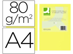 Papel Color Q Connect Din A4 80Gr Amarillo Intenso Pack De 500 Hojas