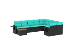 Maison Exclusive - Conjunto De Sofá De Jardín De 10 Piezas Con Cojines, De Poliratán Negro