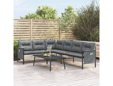 Conjunto 2 de muebles de jardín VIDAXL acero gris antracita