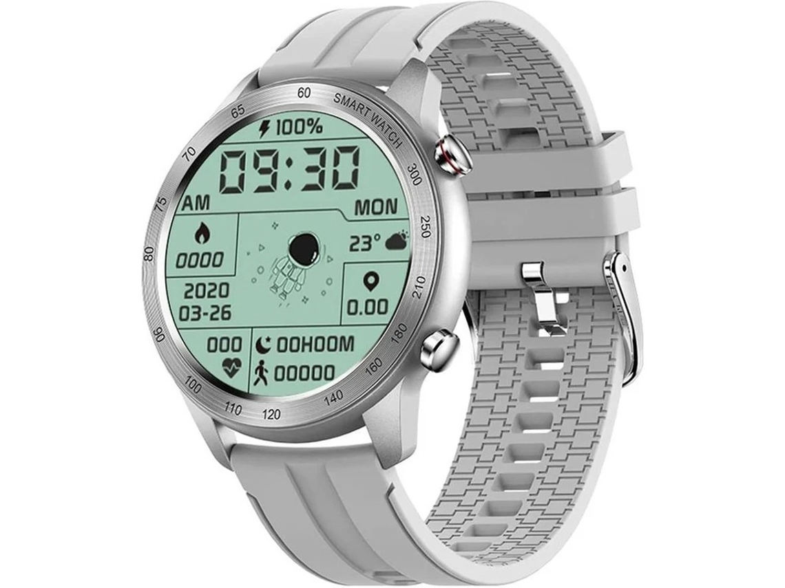 Reloj inteligente redondo para hombre, resistente al agua IP68, con monitor de frecuencia cardíaca, podómetro, compatible con iOS y Android Bestvite (plateado).