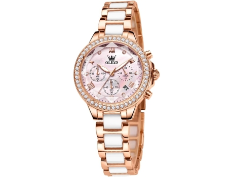 VEANXIN Reloj mecánico automático para mujer Diseño hueco en oro rosa(Rosa/Oro rosa)