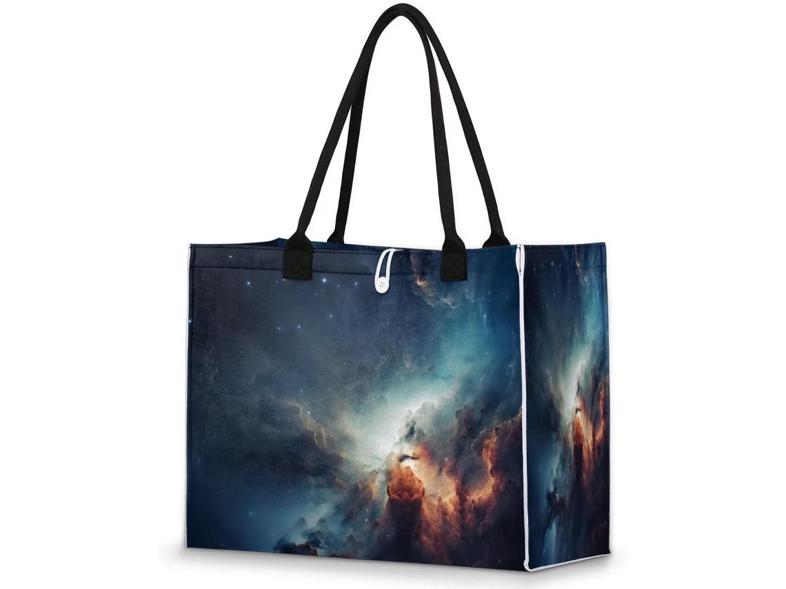 Bolso Hombro Grande Tropicallife Para Mujeres Niñas Bolso Tote Asa Superior Estampado Galaxia Nebulosa Espa