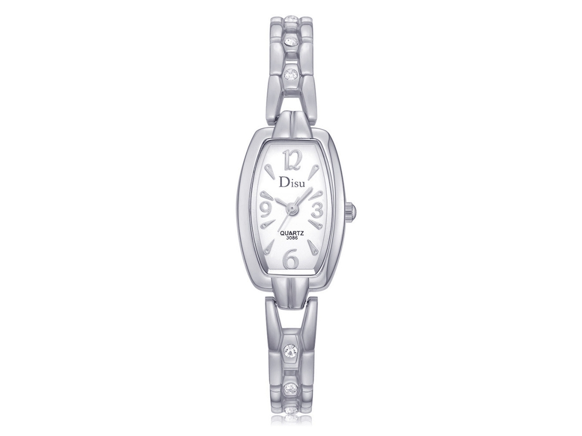 Relógio De Pulso Analógico Feminino De Luxo Gaiety Com Pulseira De Pu Branco