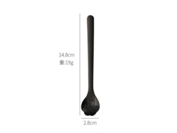 2026da-cuchara De Uña De Gato 8 Piezas Acero Inoxidable 18/10 5.9 Pulgadas Café Helado Postre Negro