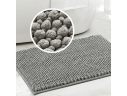 (gris) Alfombra De Baño De Fibra, Antideslizante, Absorbente, Lavable A Máquina, Alfombra De Baño De Terciopelo De Secado Rápido