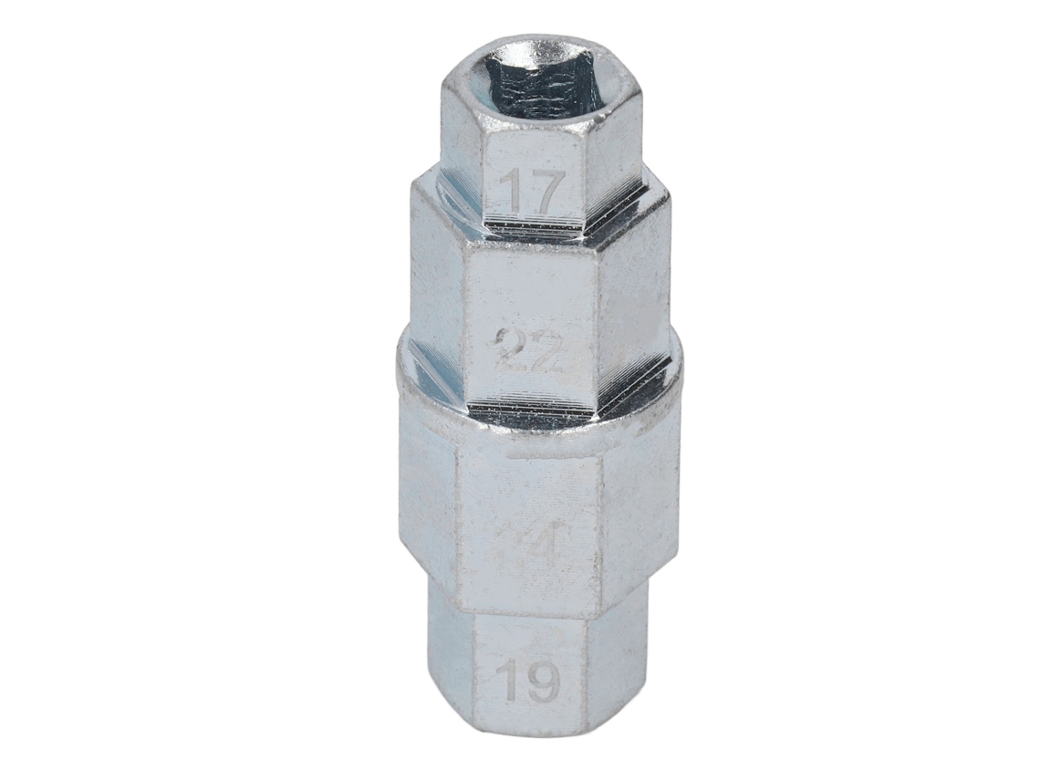 Herramienta Hexagonal Para Eje De Motocicleta, Llave Para Desmontar El Eje Delantero De 17, 19, 22 Y 24 Mm, Color Plata.