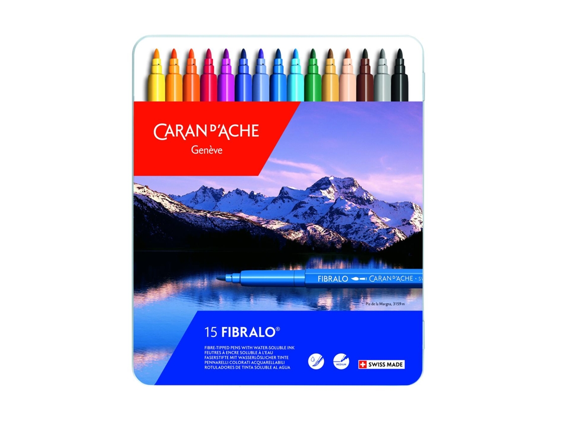 CARAN D'ACHE Fibralo Caja Metálica con 15 Núcleos