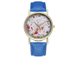 Reloj De Pulsera Analógico De Aleación Cuero Moda Ocio Regalo (azul Real)