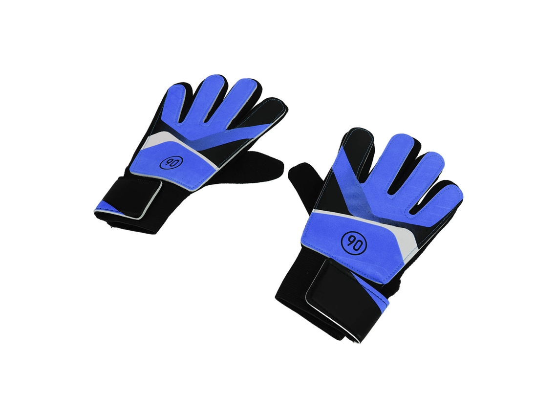 Guantes de portero azules para niños de 16 y 17 cm, antideslizantes, para fútbol.