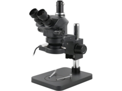 Microscopio Estereoscópico Trinocular Con Distancia Focal Del Objetivo De 7x A 50x Y Simulación De Microscopio.
