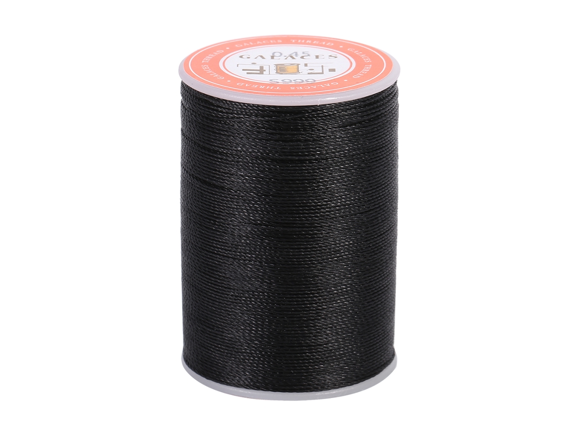 Hilo Redondo De Poliéster Encerado De 0,45 Mm Y 160 M Para Costura Y Manualidades En Cuero (negro)