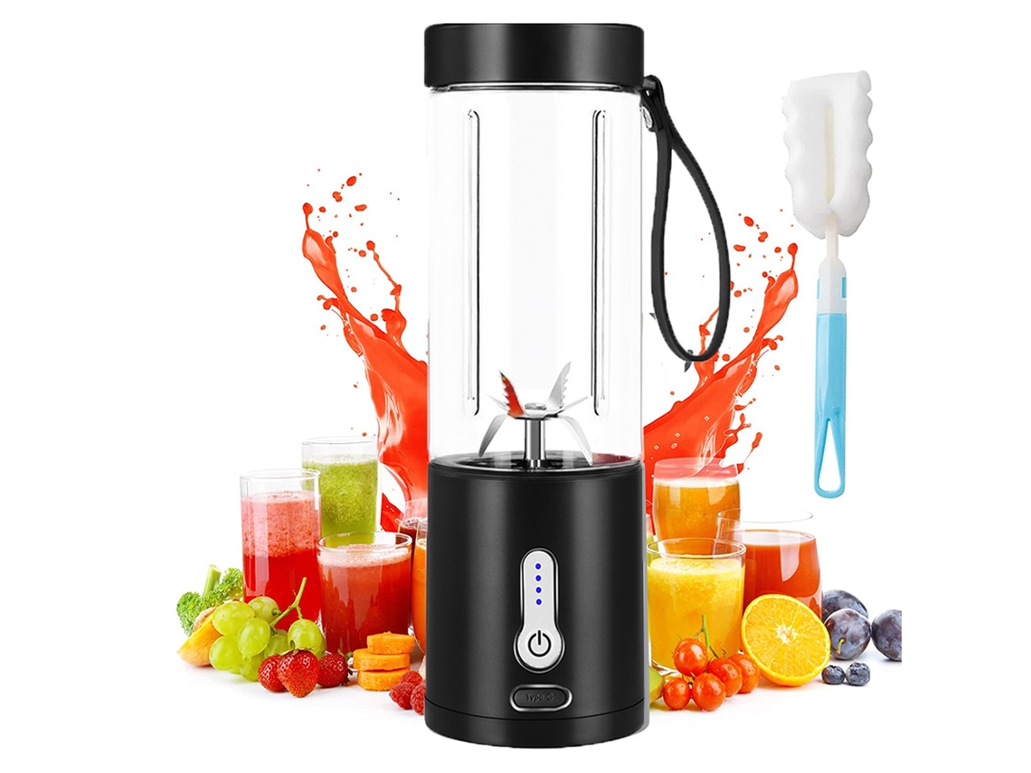KOFIHETY Tamaño personal Portable licuadora con cuchillas de acero inoxidable, diseño mejorado para una mezcla rápida y operación segura, perfecta para aventur