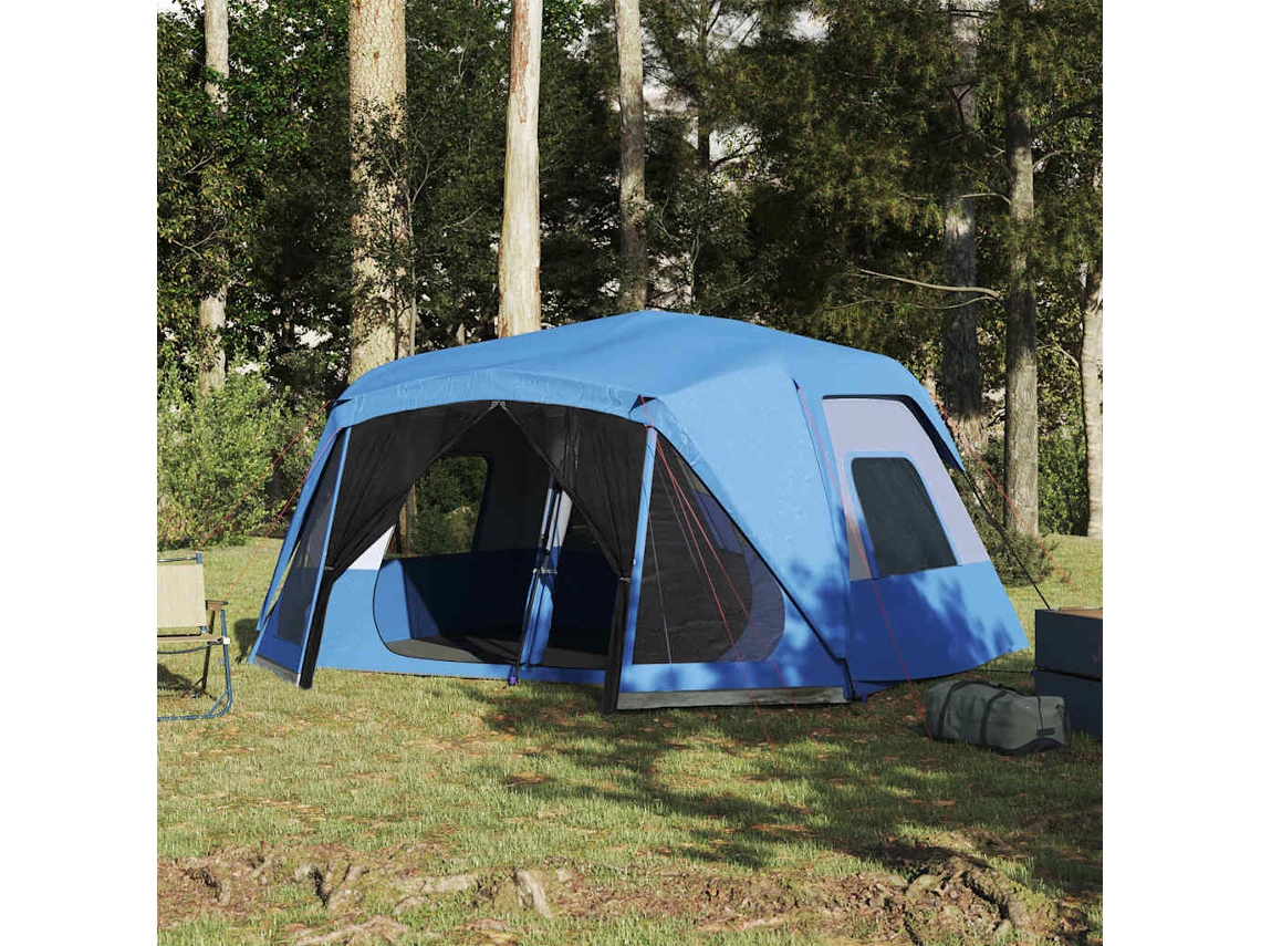 Tienda Familiar 10 Personas Impermeable Apertura Rápida Azul
