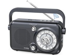 Radio Portátil Am/fm Con Bluetooth, Altavoz Y Batería De 1200 W.