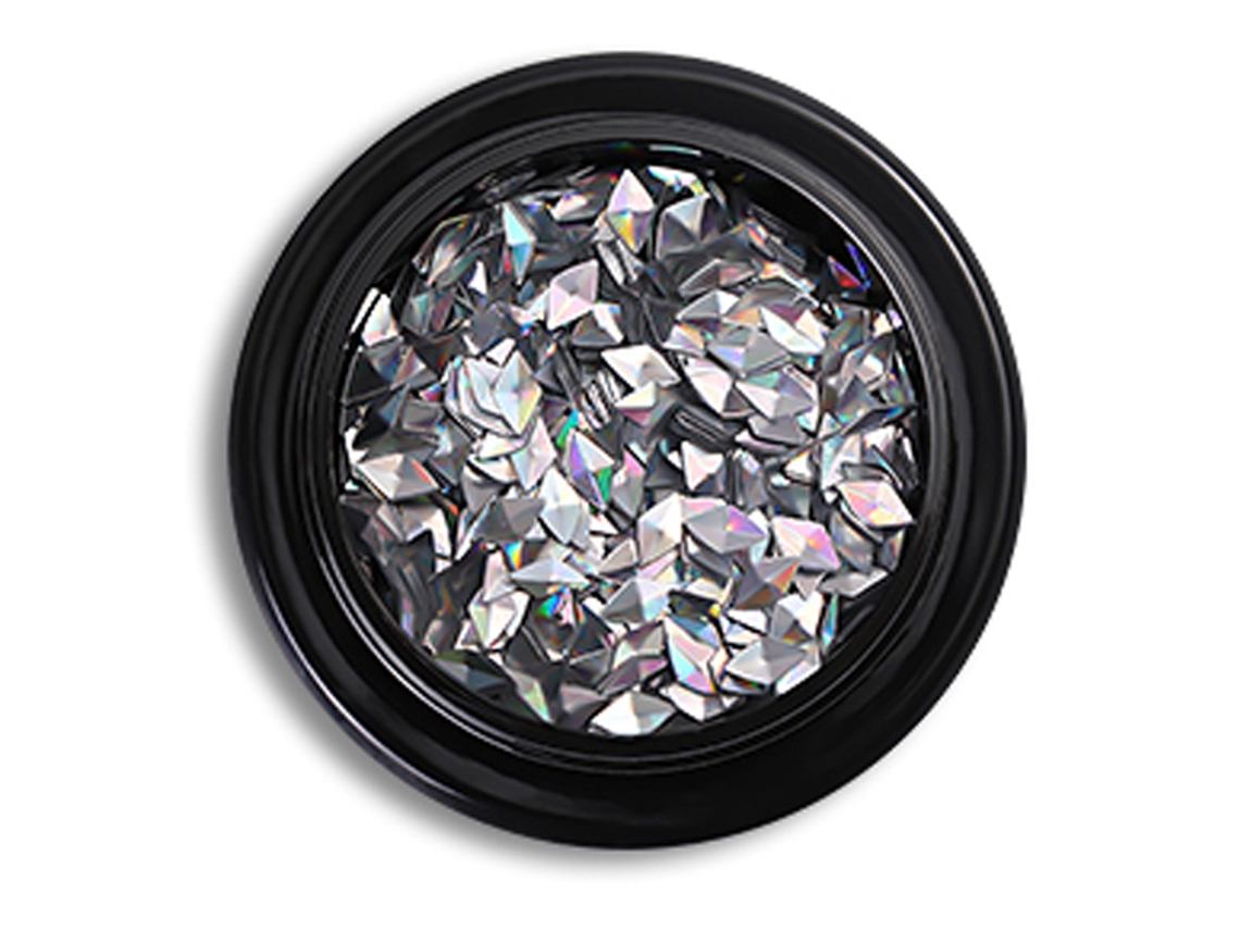 Rebe-adorno Para Unhas Com Purpurina Estrela De Cinco Pontas Sequências Irregulares Para Manicure Arte De Unhas (3prata)