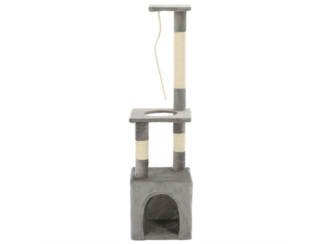 vidaXL Rascador para gatos con postes rascadores de sisal 109 cm gris
