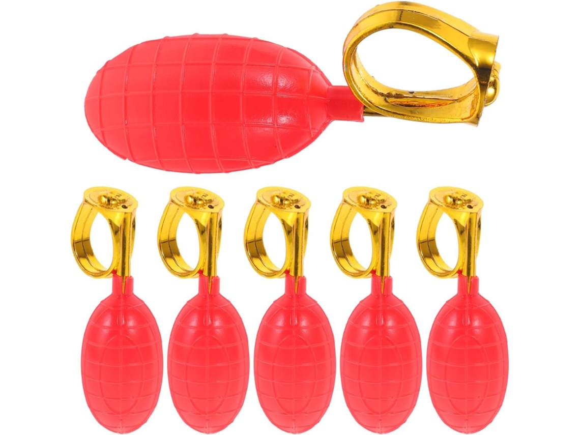6 Anillos De Spray Rojos - Artículos Para Fiestas, Bromas, Cumpleaños