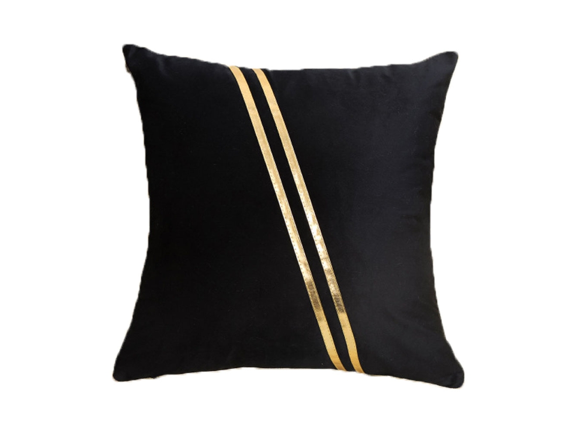 Funda De Almohada Para Sofá 45*45 Cm (Sin Núcleo) - Negro Cojín De Terciopelo Suave JEIIBRZUI